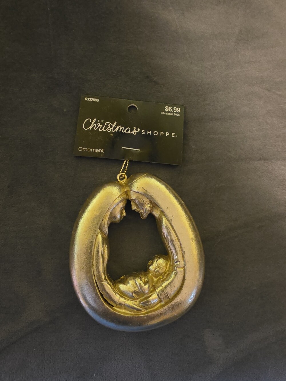 NWT Christmas Shoppe Gold Nativity Christmas Tree Ornament Joseph Mary & Jesus